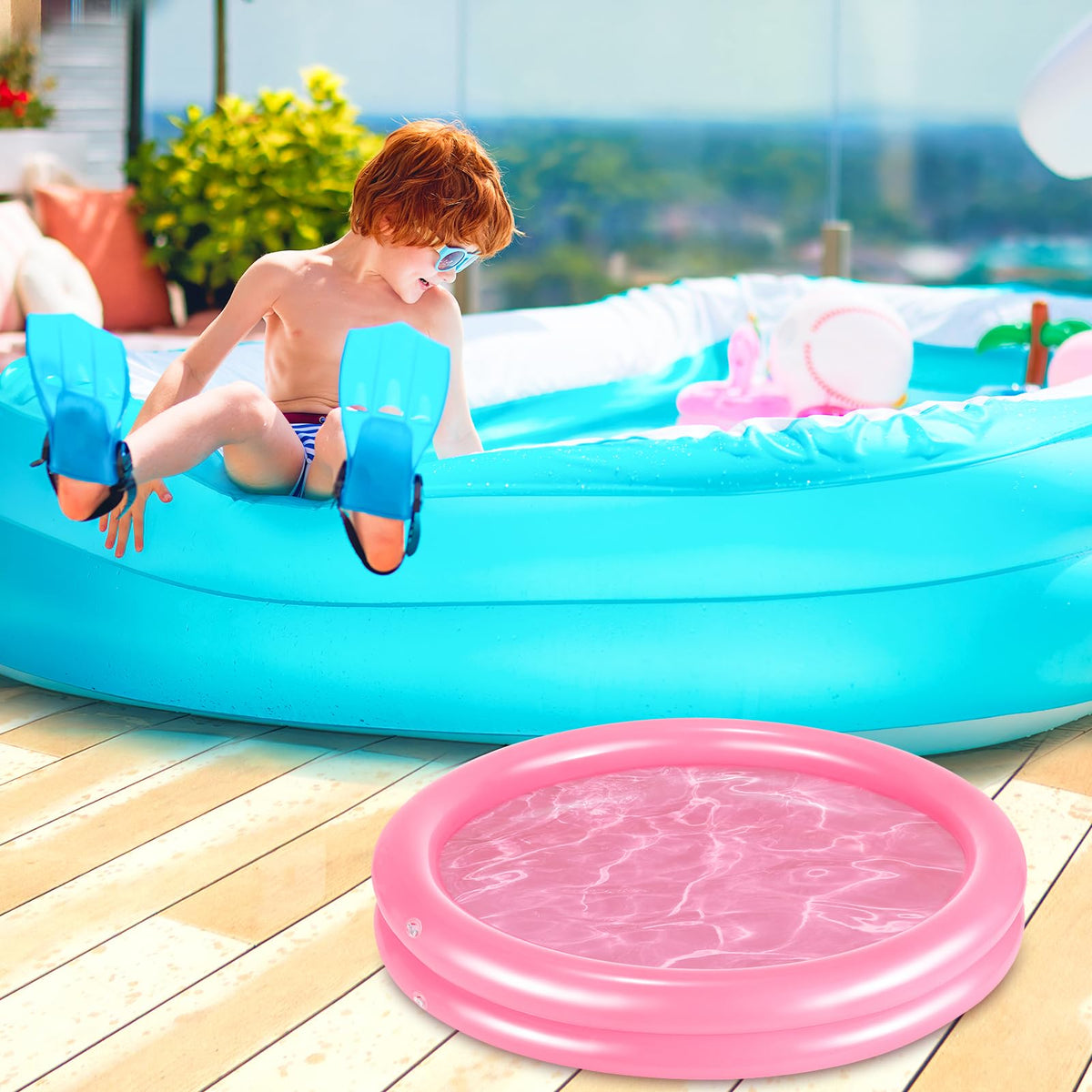 POILKMNI pink foot bath basin folded for compact storage