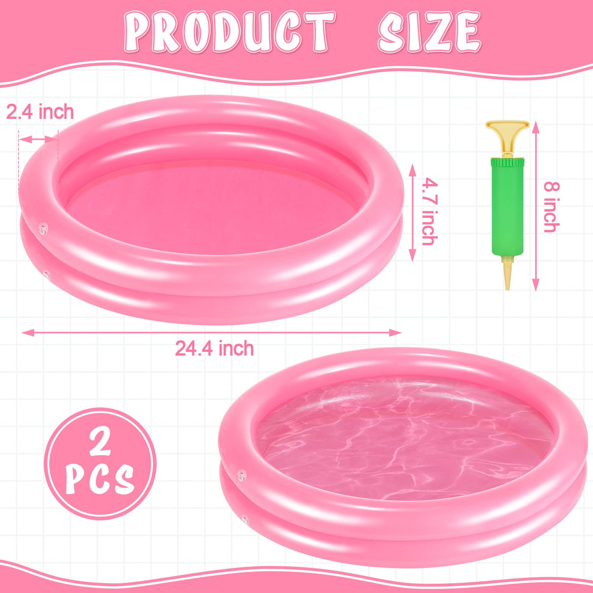 POILKMNI pink inflatable foot bath basin demonstrated for portable pool entry