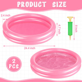 POILKMNI pink inflatable foot bath basin demonstrated for portable pool entry