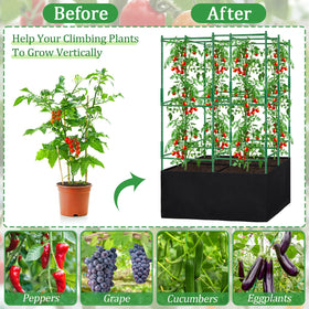 POILKMNI rustproof steel tomato cage with coating withstands rain and sun