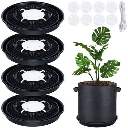 POILKMNI self-watering base for 14-inch pots maintains steady moisture for fabric planters.