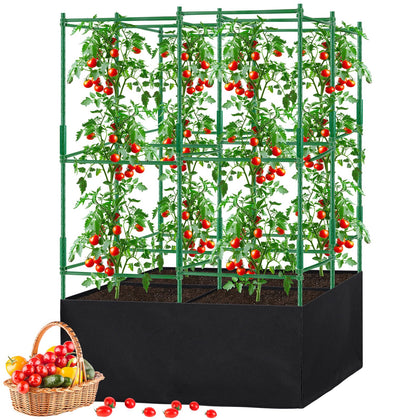 POILKMNI square tomato cage assembly enables quick setup for upright plant support
