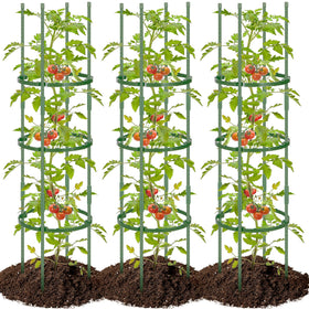 POILKMNI tomato cage assembly shows sturdy plug-in joints for tall plants.