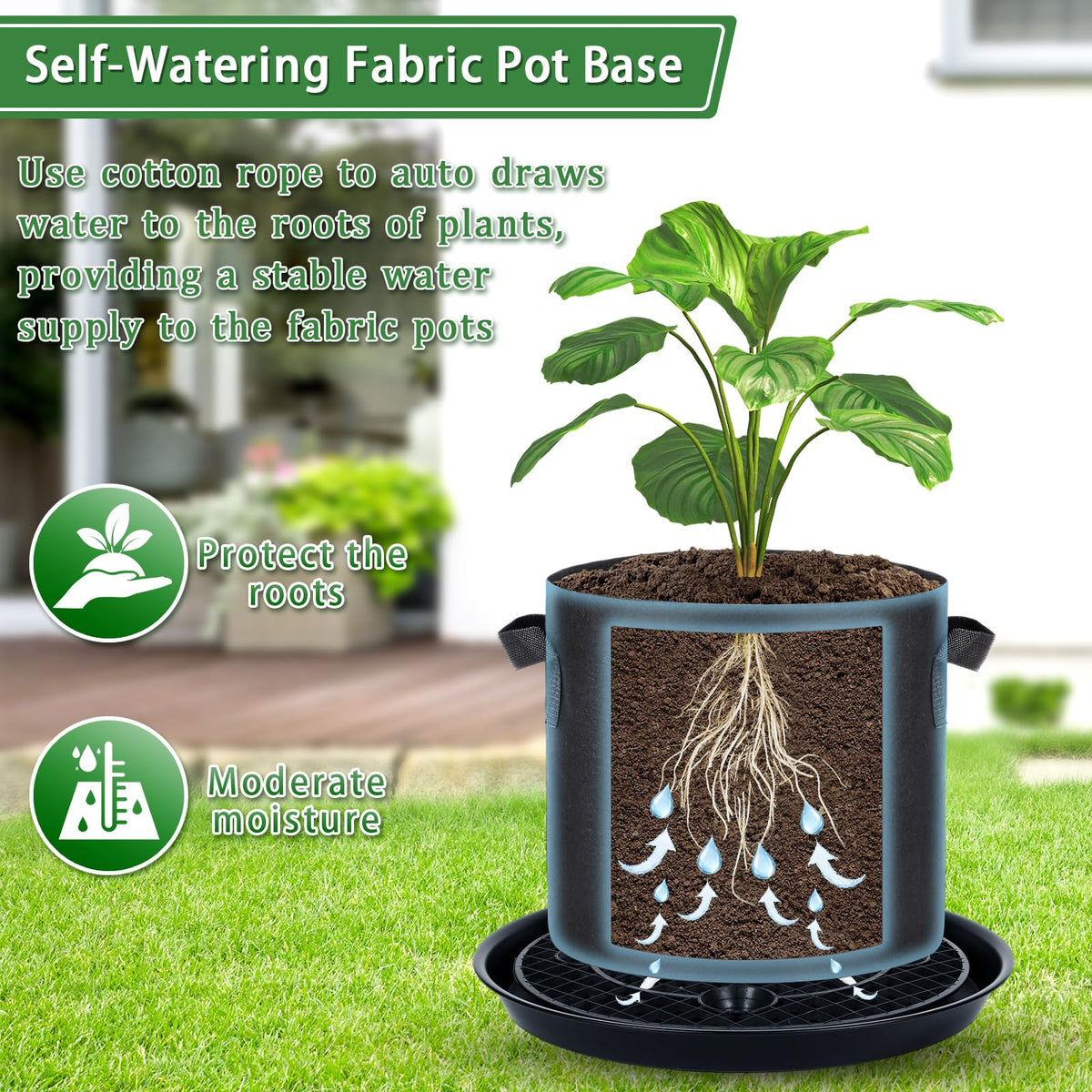 POILKMNI wick line 32.8 ft delivers water to roots effectively.