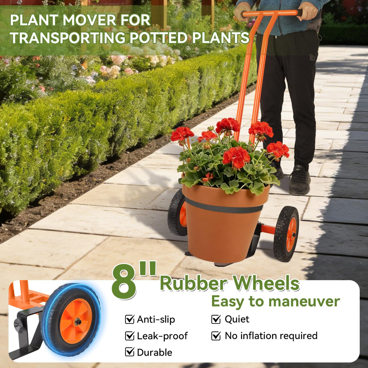 Poiyham plant caddy offers tool-free assembly for quick setup.
