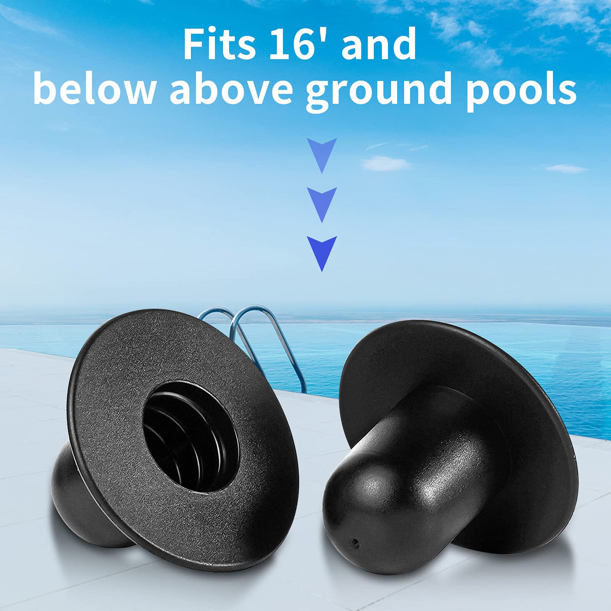 Pokin 2-pack pool plugs in durable plastic for reliable filter changes