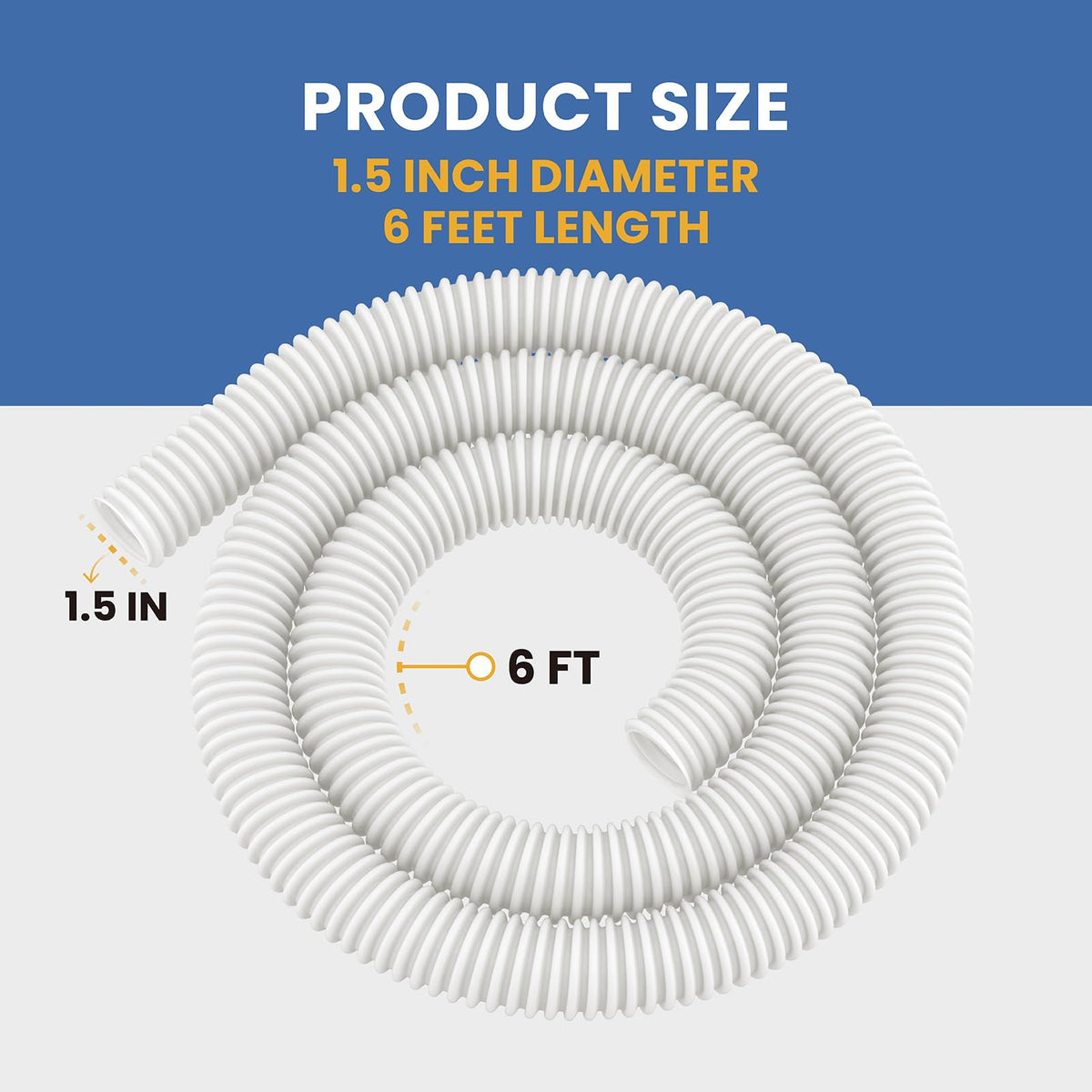 Pokin 6-ft cuffless feed hose installation enables quick, tool-free replacement.