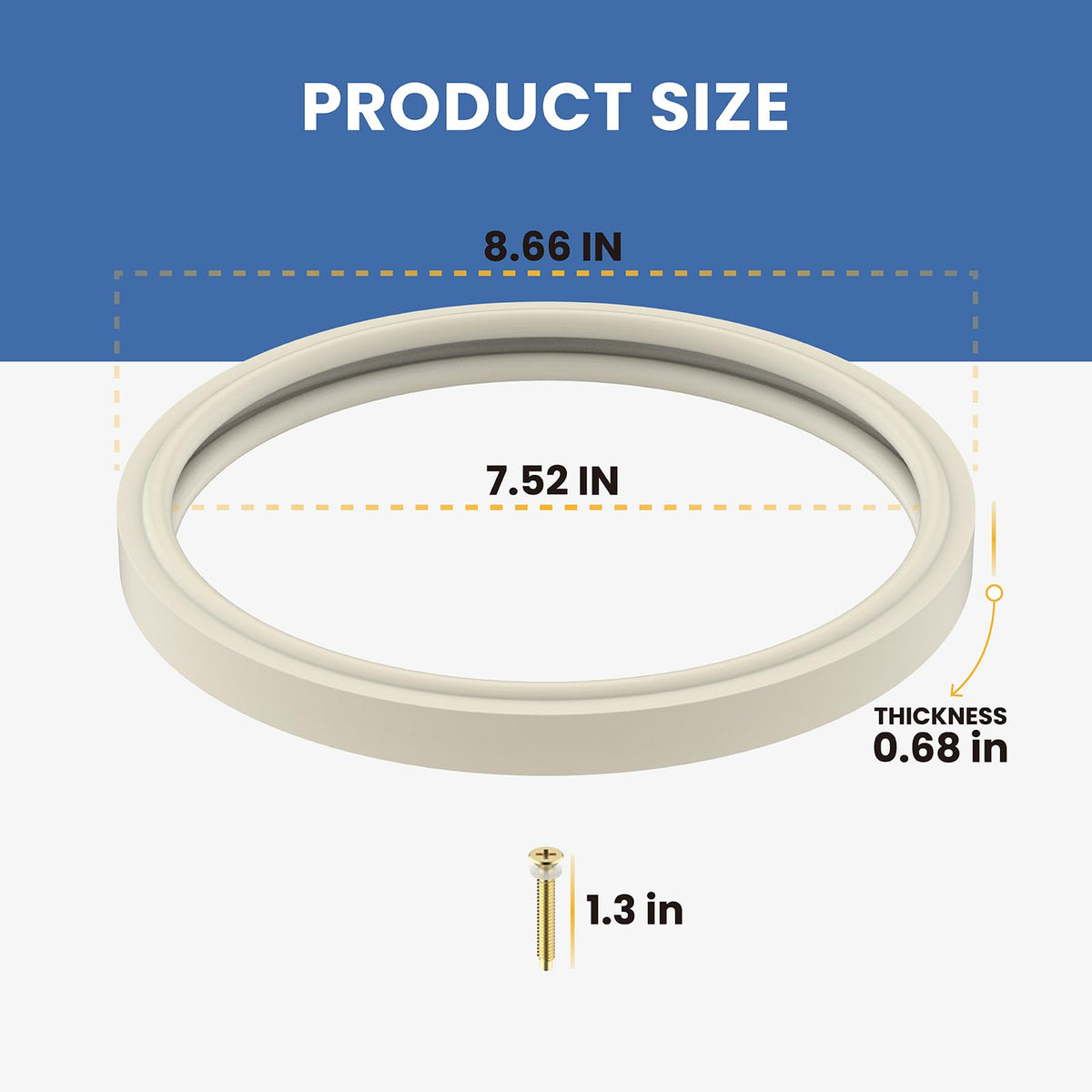 Pokin 8 3/8-inch gasket fits pool light lenses and housings.