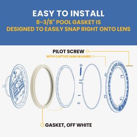 Pokin gasket installs quickly for a secure, leak-free pool light.