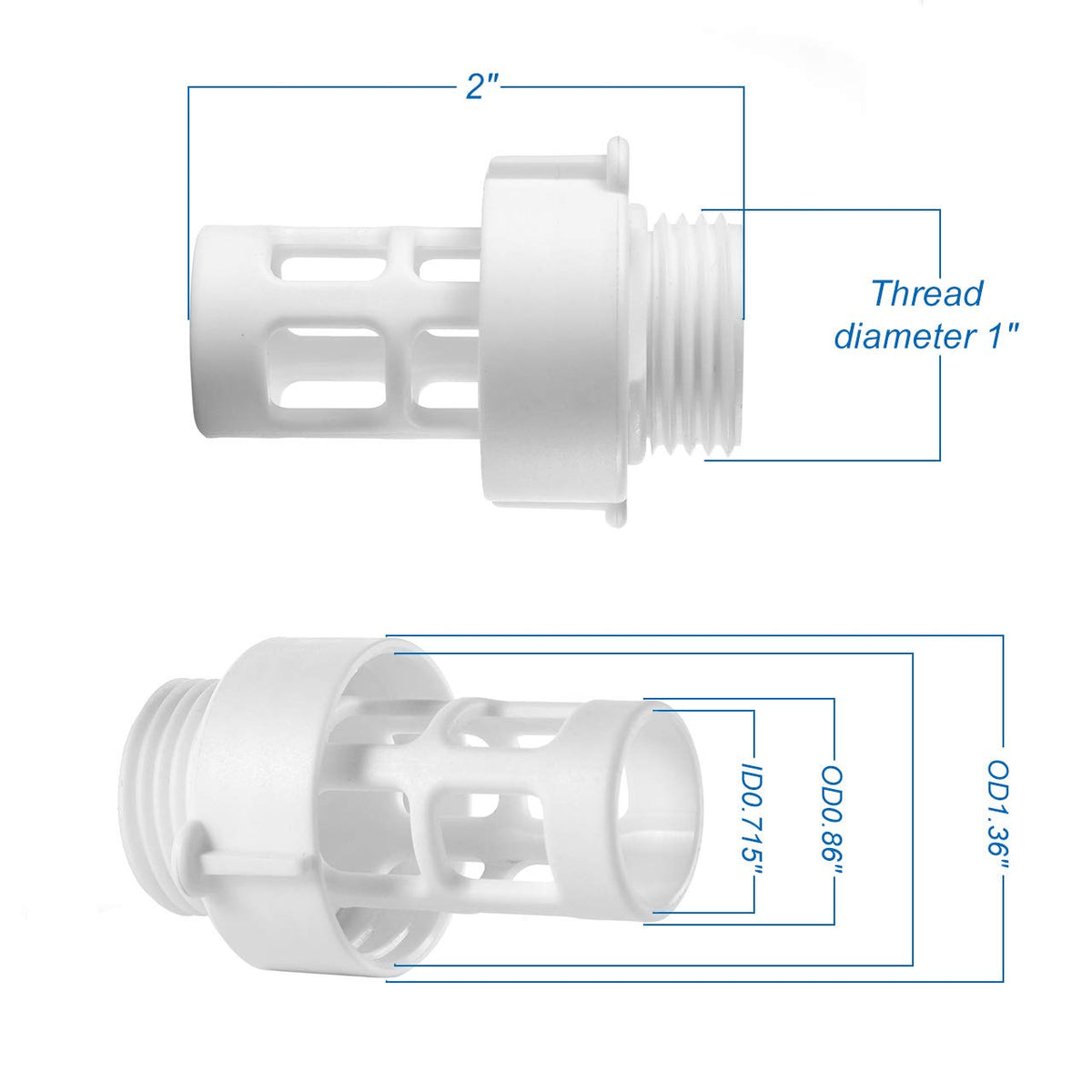 Pokin Intex pool drain connector fits 10'–24' round pools