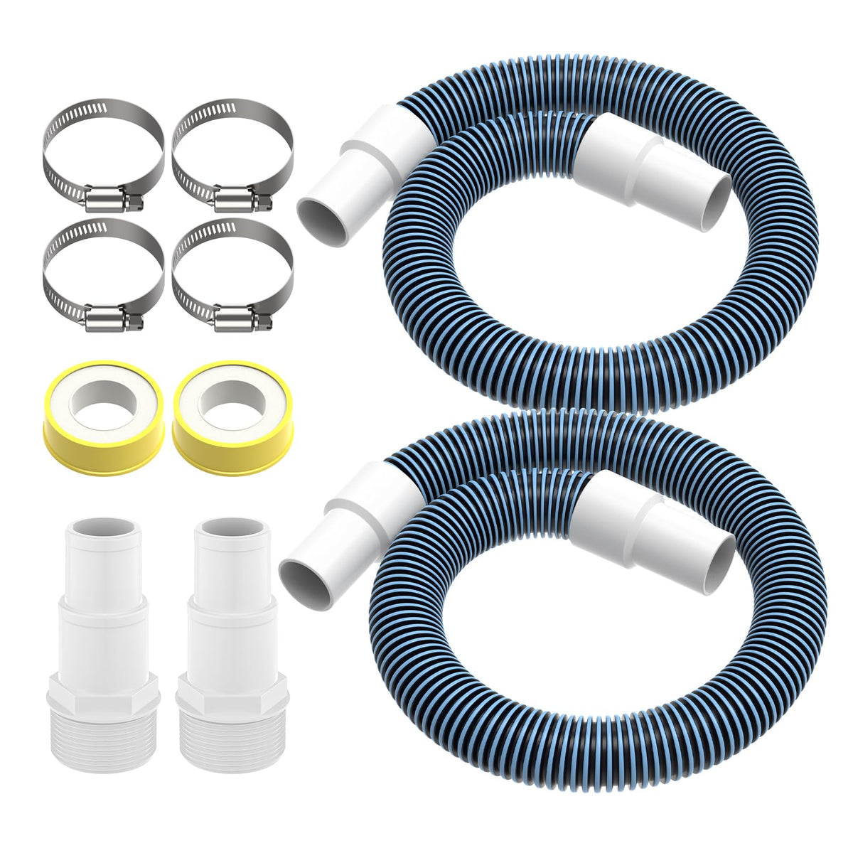 Pokin 1.5 inch pool hose 3ft set ready for easy installation and reliable suction.