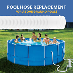 Pokin pool-hose-durability highlights flexible polyethylene with steel clamps.