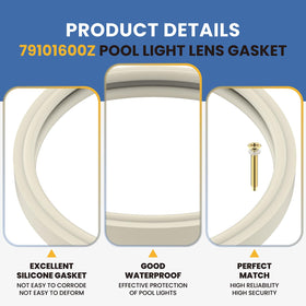 Pokin pool light gasket helps prevent water intrusion around fixtures.