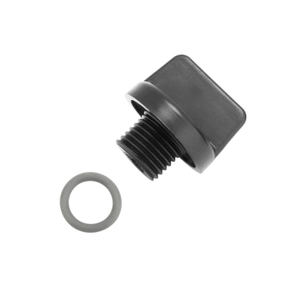 Pokin U178-920PZ drain plug closeup in black for precise seal and reliable fit.