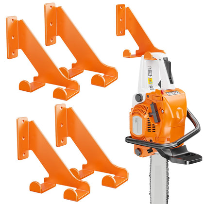 POKIPO chainsaw hanger on wall-mount keeps tools neat and accessible