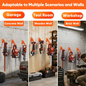 POKIPO triangular-support chainsaw rack enhances stability during storage