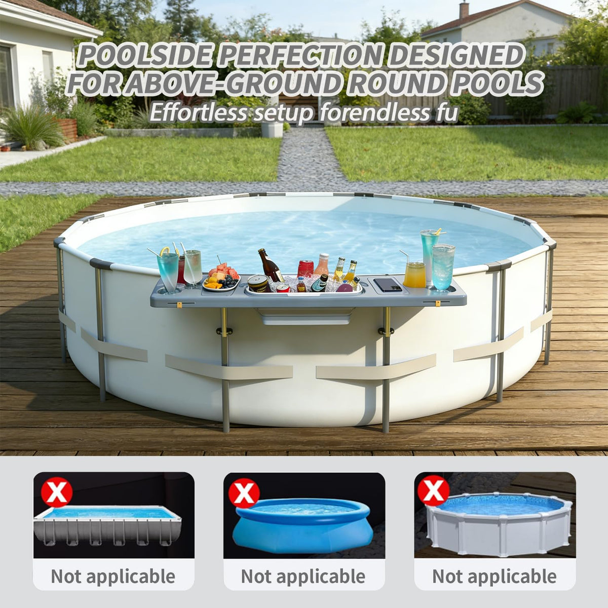 Pol Bay pool bar 47-2in length fits most above ground pools.