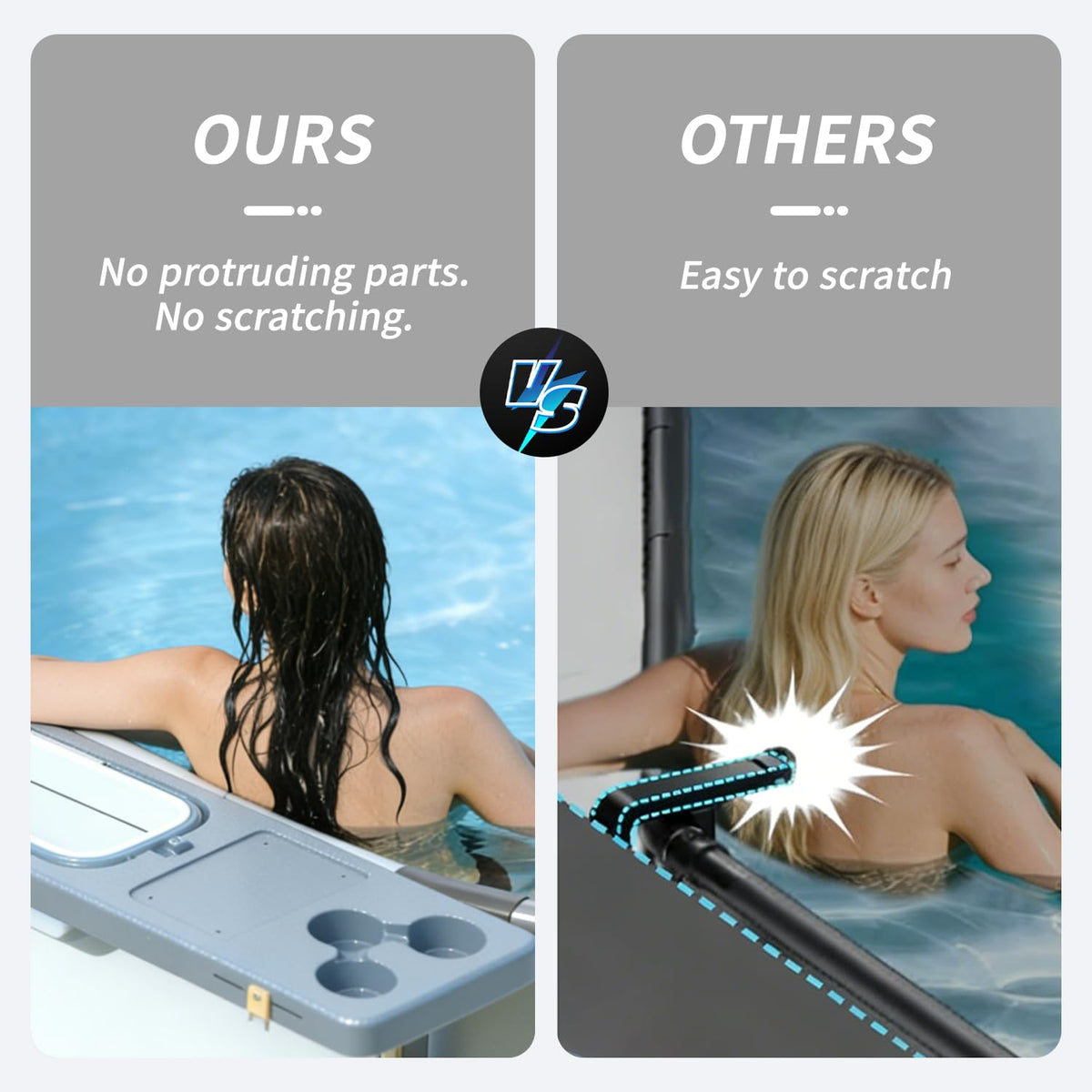 Pol Bay pool bar UV protective cover shields surface from sun.