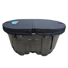 Polar Protector ice water therapy cover shields a 100-gallon stock tank from temperature loss.
