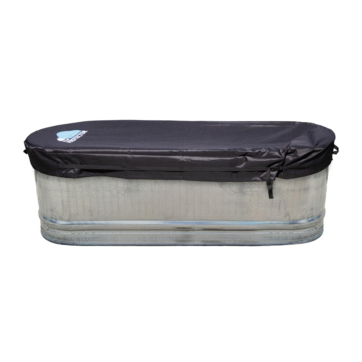 Polar Protector stock tank cover installed with sturdy handles on a 170 gallon tank