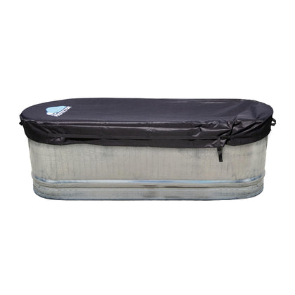 Polar Protector stock tank cover installed with sturdy handles on a 170 gallon tank