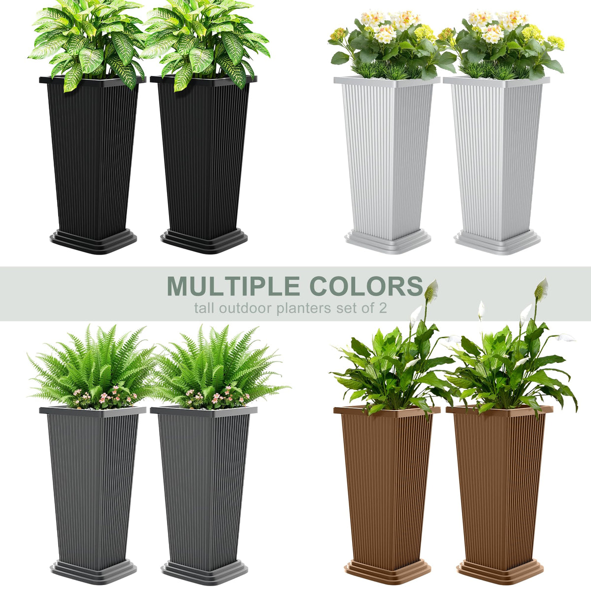 PolarcoForgeco ribbed white planter creates a contemporary outdoor ambiance