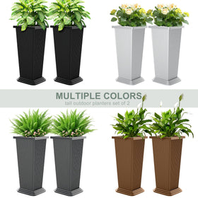 PolarcoForgeco ribbed white planter creates a contemporary outdoor ambiance