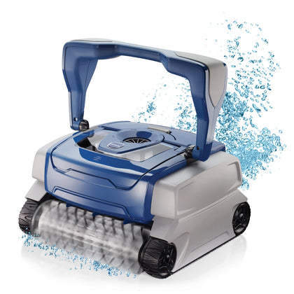 Polaris 8050 Sport cleaner, side view, demonstrates strong debris pickup for in-ground pools.