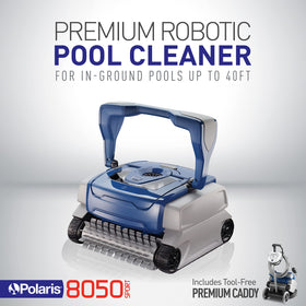 Polaris 8050 Sport wall-climb action, cleans pool surfaces and climbs effortlessly.