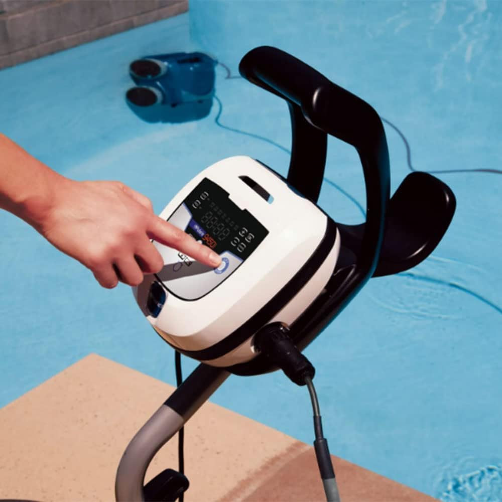 Polaris 9450 Sport with 60 ft swivel cable reduces cord tangling during cleaning.
