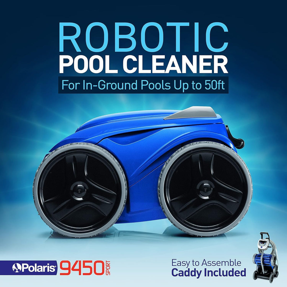 Polaris 9450 Sport large 5L debris canister enables longer cleaning sessions.