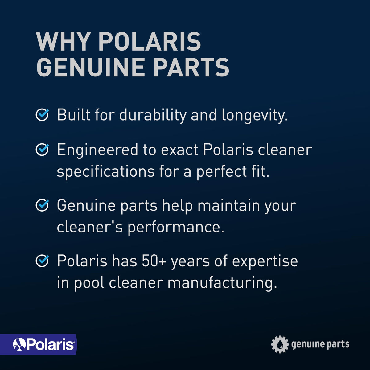 Polaris Genuine Parts bundle supports cleaner performance and longevity.