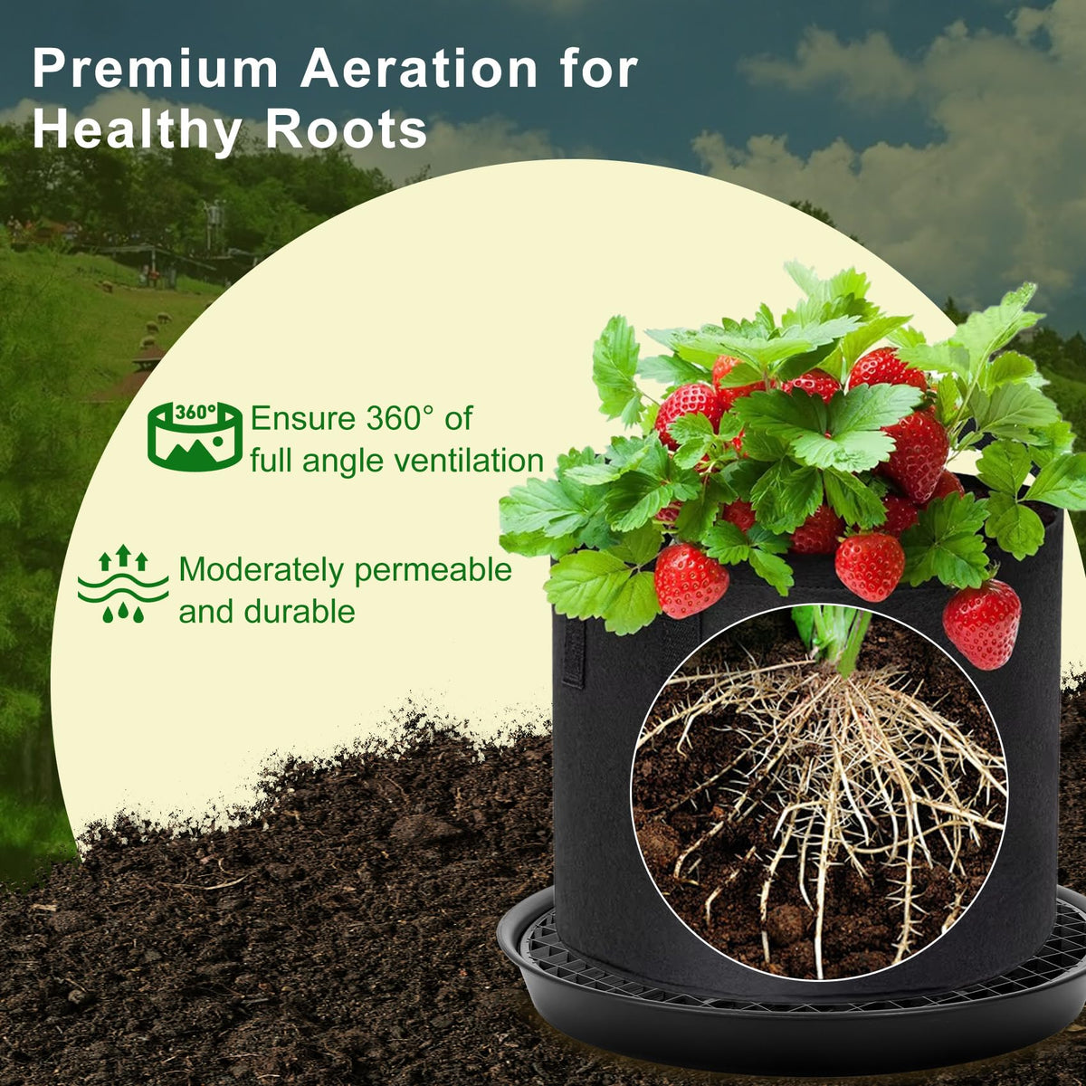 Polerden auto-irrigation threads transfer water to plant roots