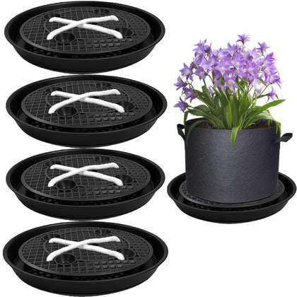Polerden self-watering base supports 14-inch fabric planters for consistent moisture