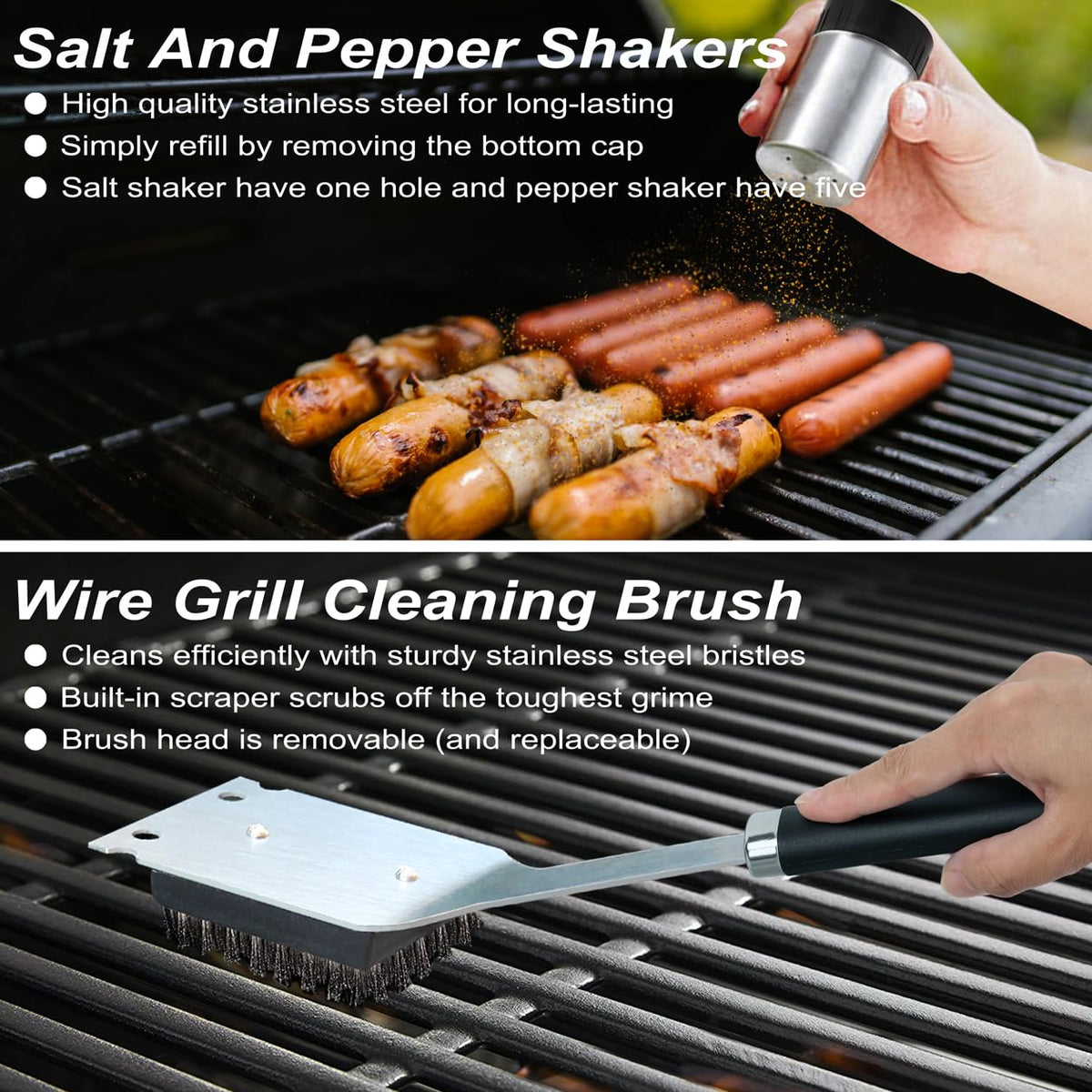 POLIGO 8 corn holders for stable corn-on-the-cob grilling.