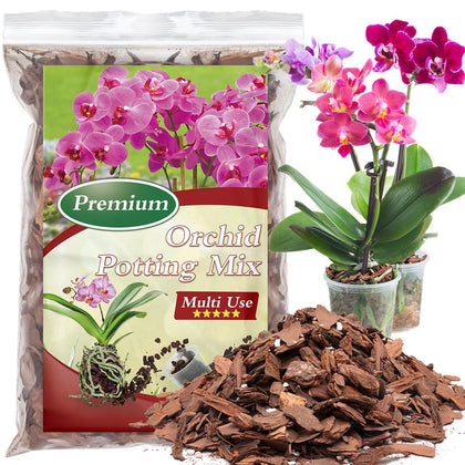 POLIUMB Orchid Bark Potting Mix packaging shown for easy storage and value.