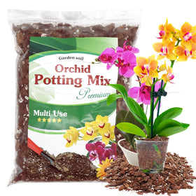 POLIUMB Orchid Potting Mix with pine bark supports healthy roots and drainage.