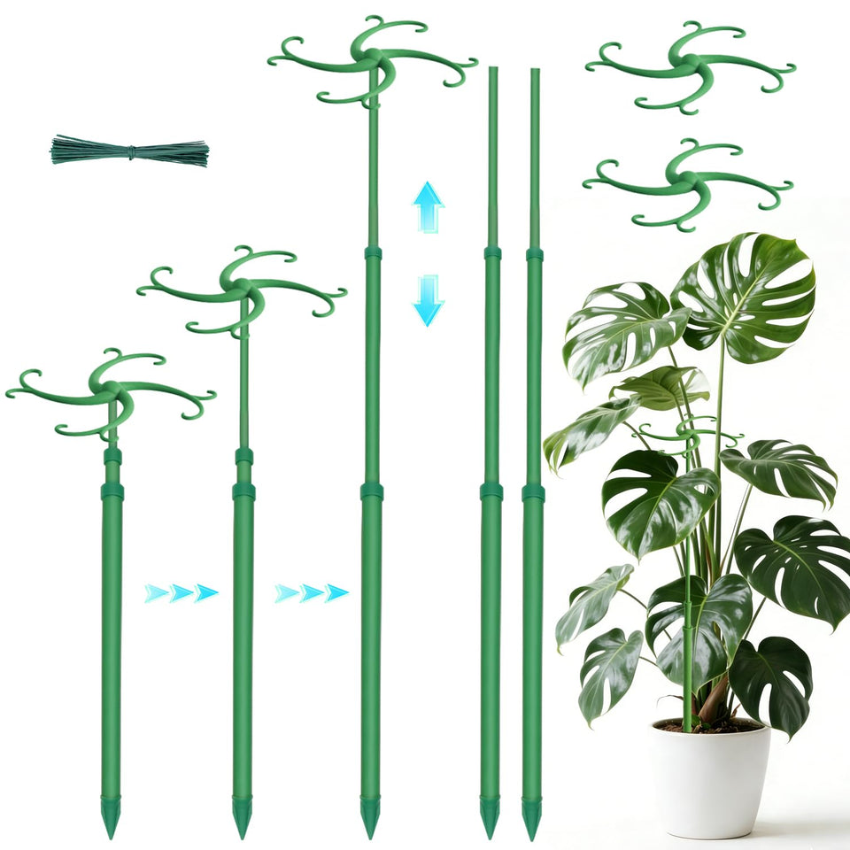 POLIUMB telescoping plant stake extending to support Monstera vines