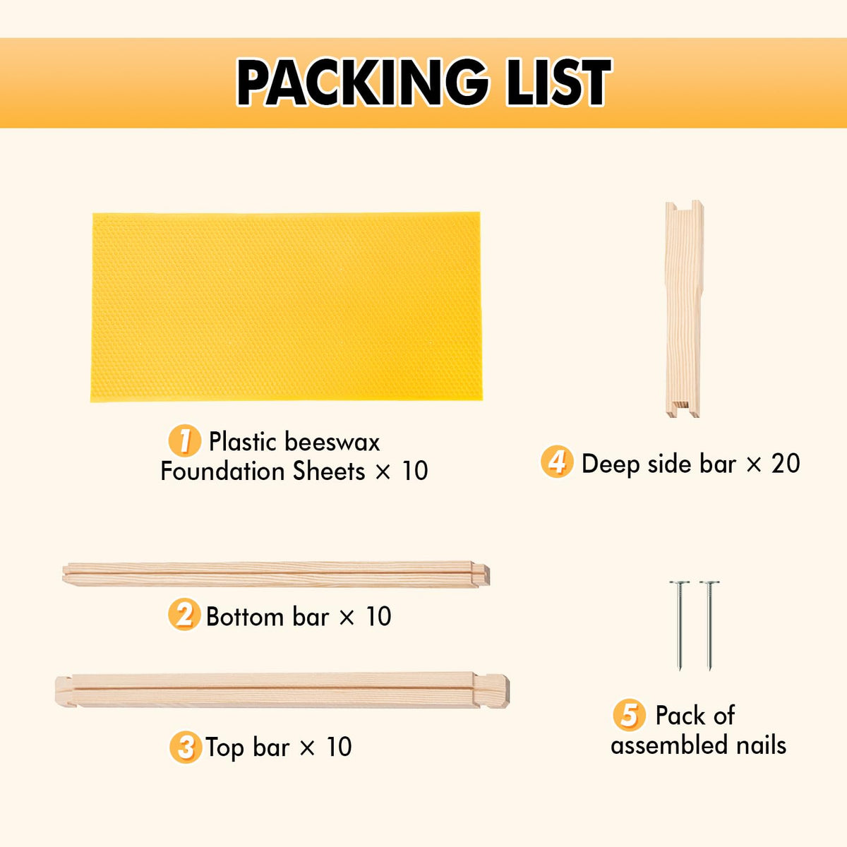 POLLIBEE frames kit includes nails for simple assembly and quick setup.
