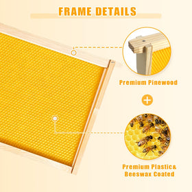 POLLIBEE deep brood frame sized for Langstroth hives with sturdy support.