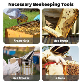 Pollibee stainless steel J-hook hive tool for versatile hive access