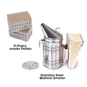 Pollibee premium bee smoker with shield for controlled hive inspections