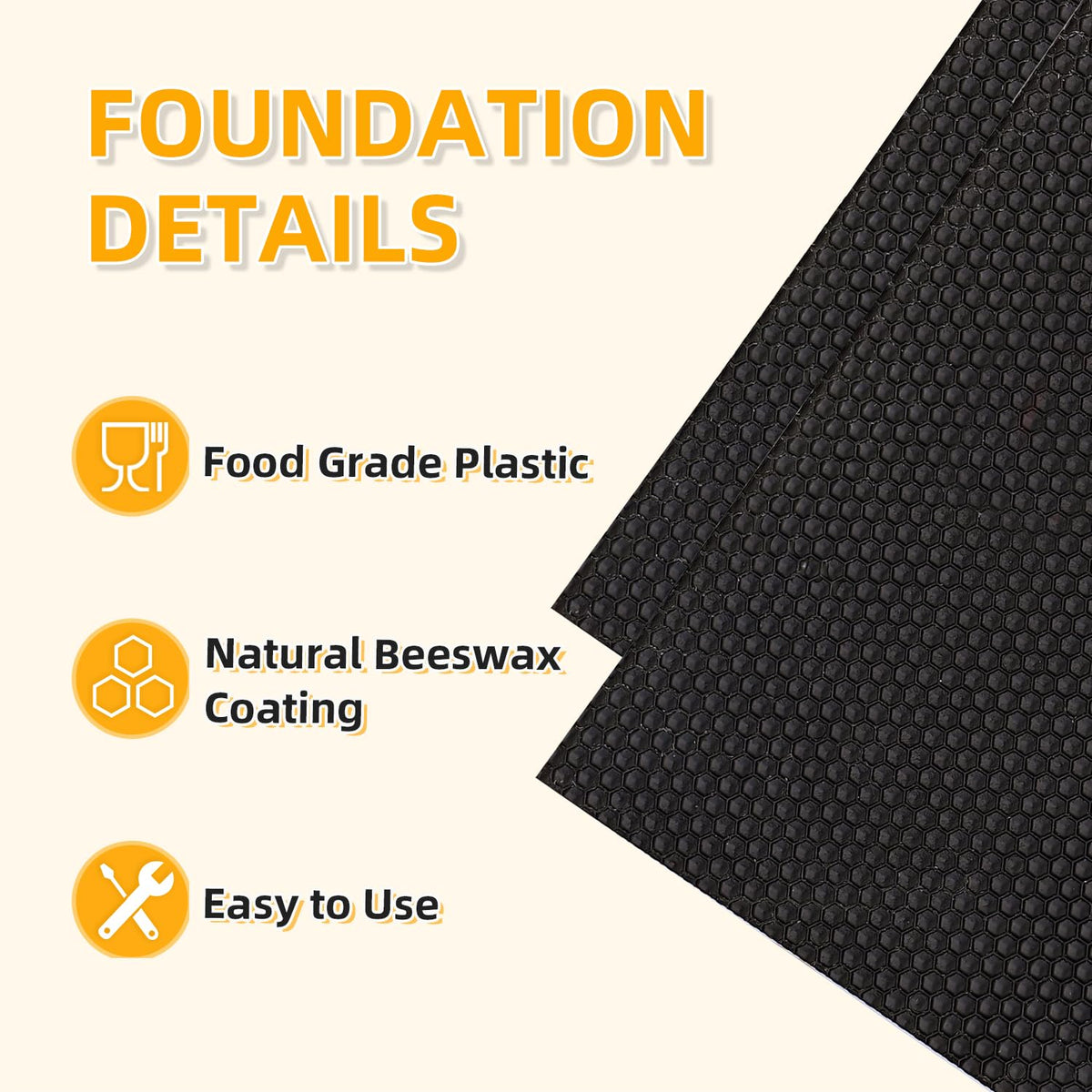 POLLIBEE Beehive Foundation with natural beeswax coating for healthy hive development