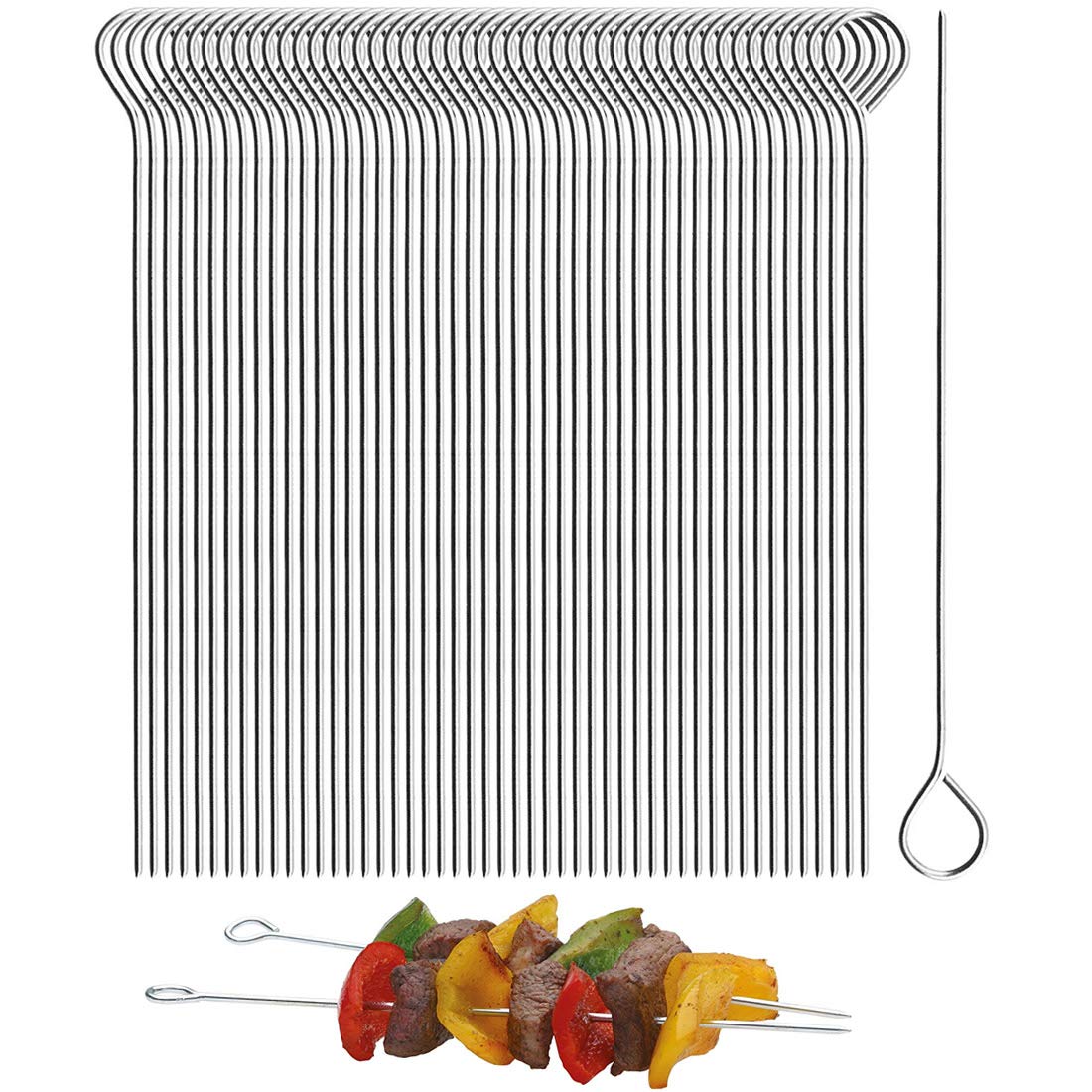 Polly Online 5-9 inch stainless steel skewers ideal for durable grilling and everyday kebabs.
