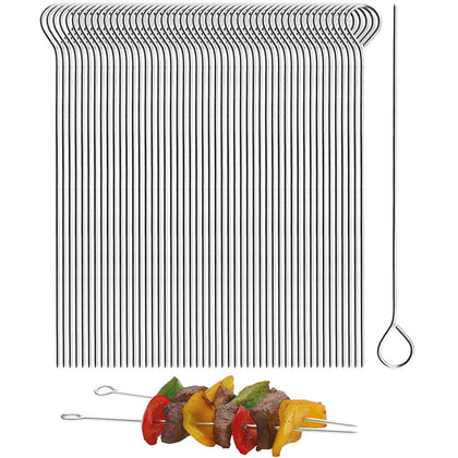 Polly Online 5-9 inch stainless steel skewers ideal for durable grilling and everyday kebabs.