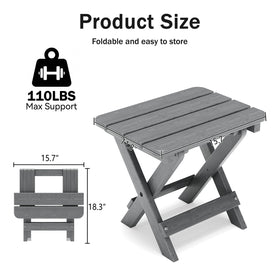 Polyhouz small HDPE patio table with wood-textured surface resists weathering.