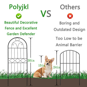 Polyjkl decorative fence panel 2-inch gap, keeps small animals out.
