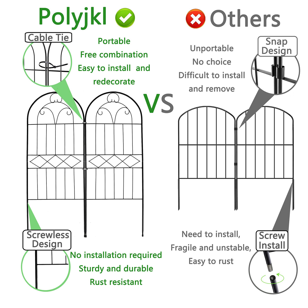 Polyjkl 10ft fencing set, easy to assemble and reposition.