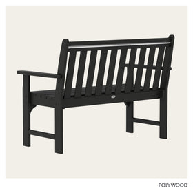 Polywood GNB48BL Vineyard 48-inch bench armrests provide relaxed seating posture