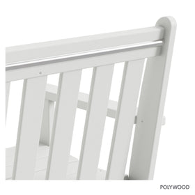 POLYWOOD Vineyard 48-inch bench garden setting, creates a cozy outdoor pause.